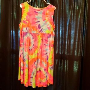 Tie Dye Baby Doll Dress (3X)